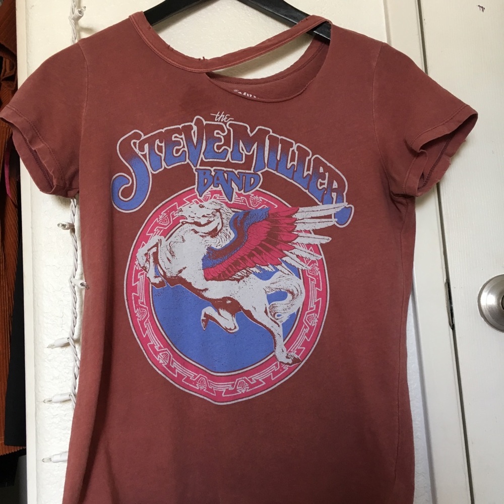 American eagle Steve Miller pink top